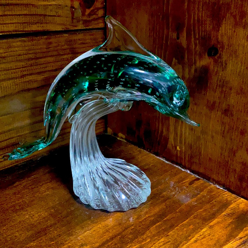 Art Glass Dolphin Figure Sculpture